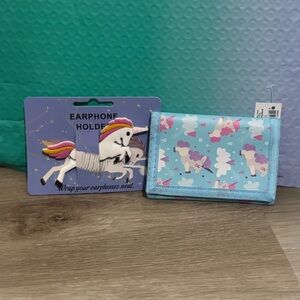 Unicorn Earphone Holder and Wallet Set